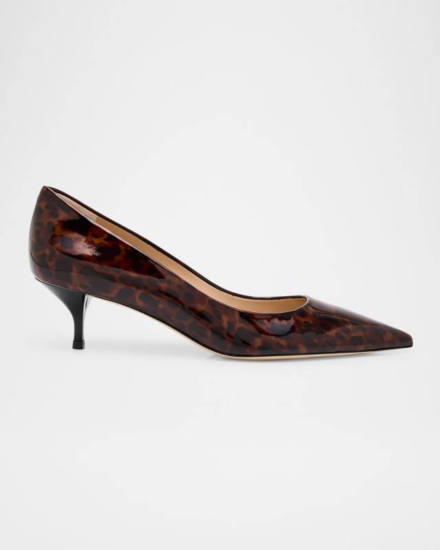 Stuart Power Tortoise Leather Pumps